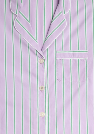 Marina Pajama Set in Green & Lavender Stripe