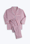 Marina Pajama Set in Red & Blue Multistripe