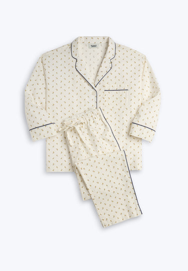 Marina Pajama Set in Yellow & Plum Paisley