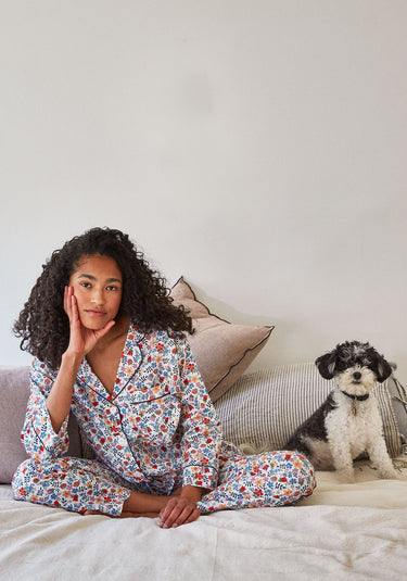 Marina Pajama Set in Liberty Edenham Floral White