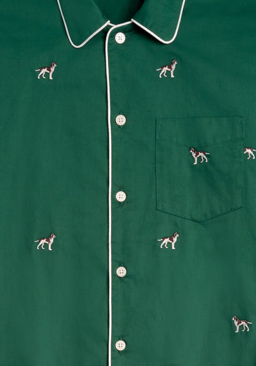 Henry Pajama Set in Embroidered Hounds