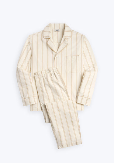 Lowell Pajama Set in Sand & Cream Stripe