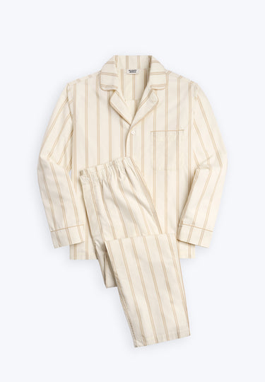 Lowell Pajama Set in Sand & Cream Stripe