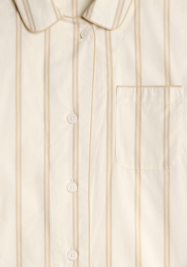 Bishop Pajama Set in Sand & Cream Stripe