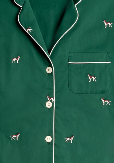 Marina Pajama Set in Embroidered Hounds