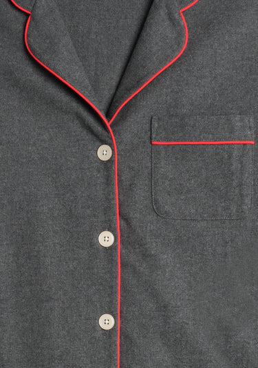 Marina Pajama Set in Charcoal Grey Flannel