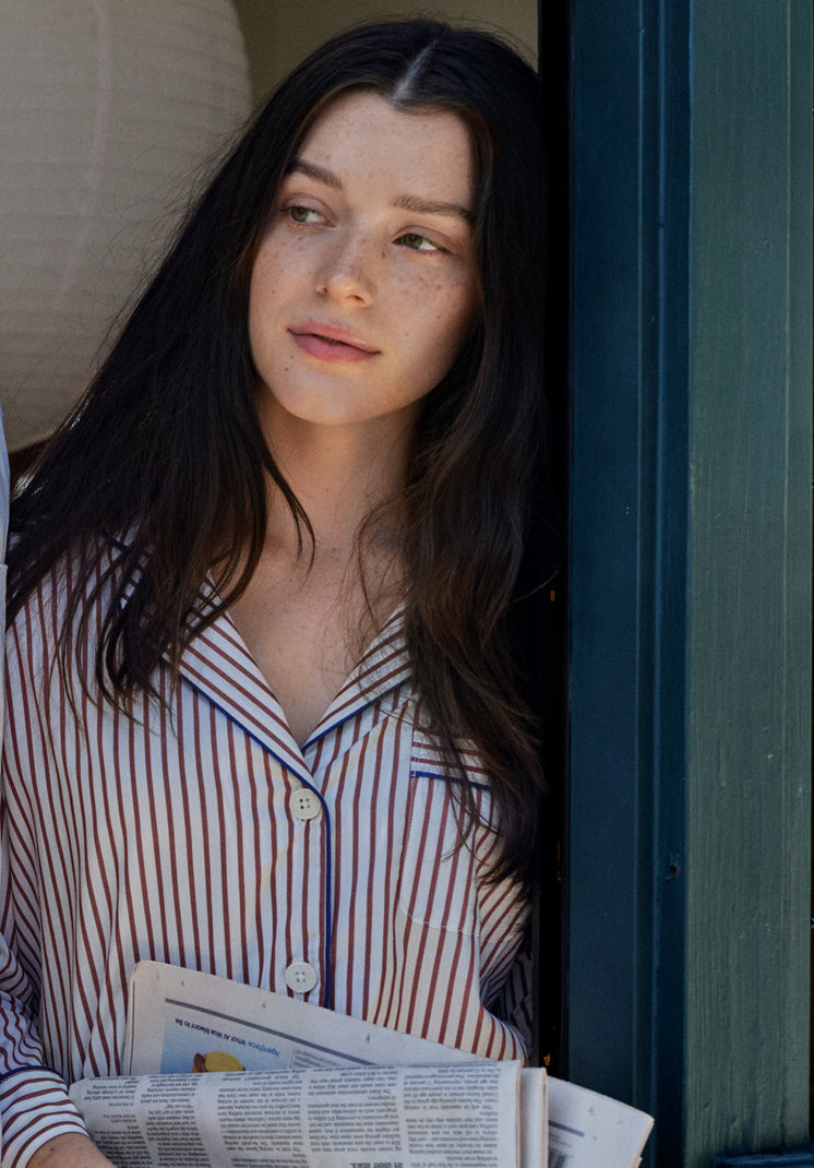 Marina Pajama Set in Burgundy Stripe