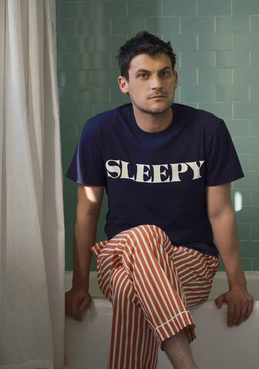 Sleepy Jones Logo T-Shirt in Navy