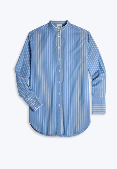 Jo Band Collar Nightdress in French Riviera Stripe