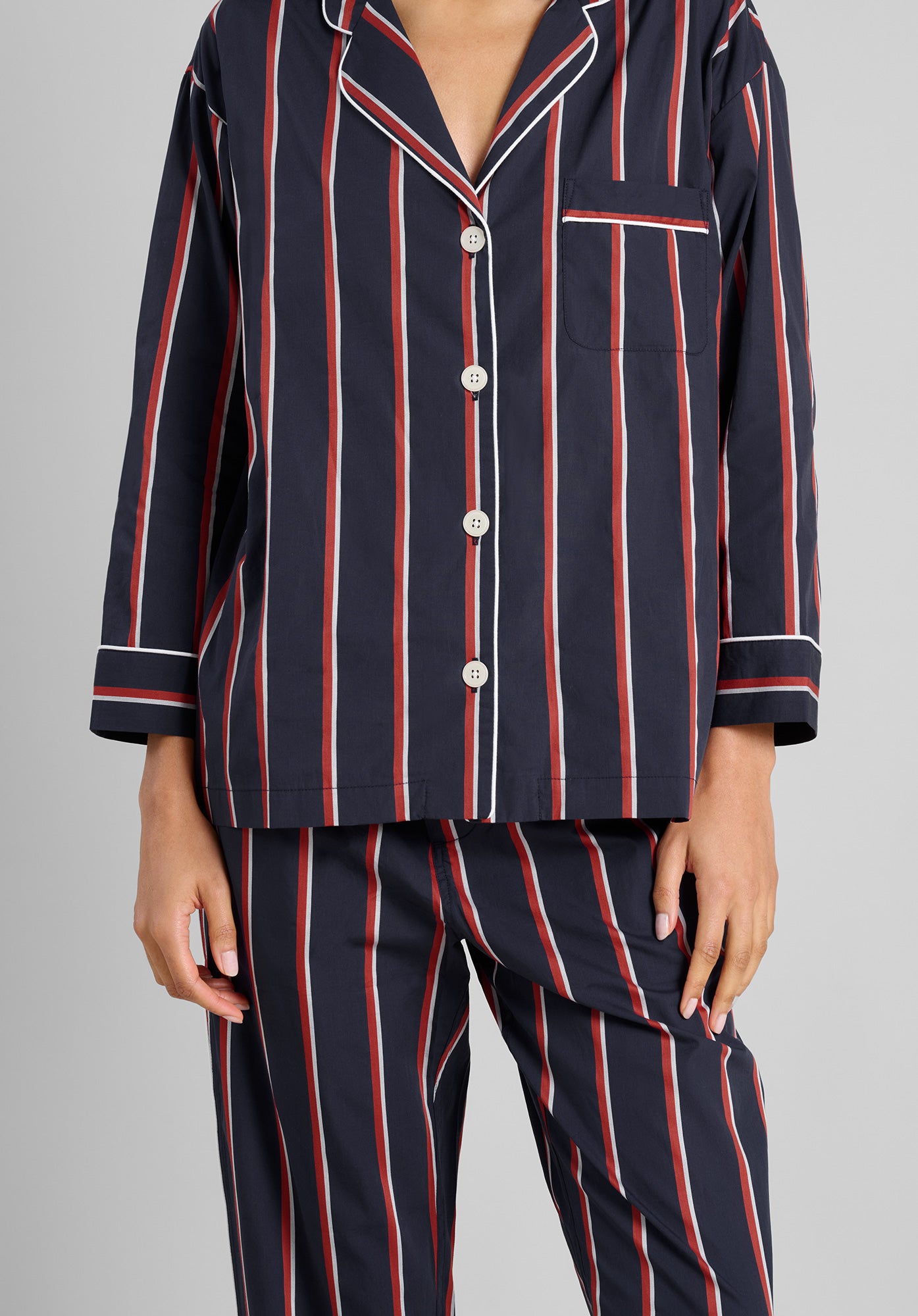 Marina Pajama Set in Marine Stripe – Sleepy Jones