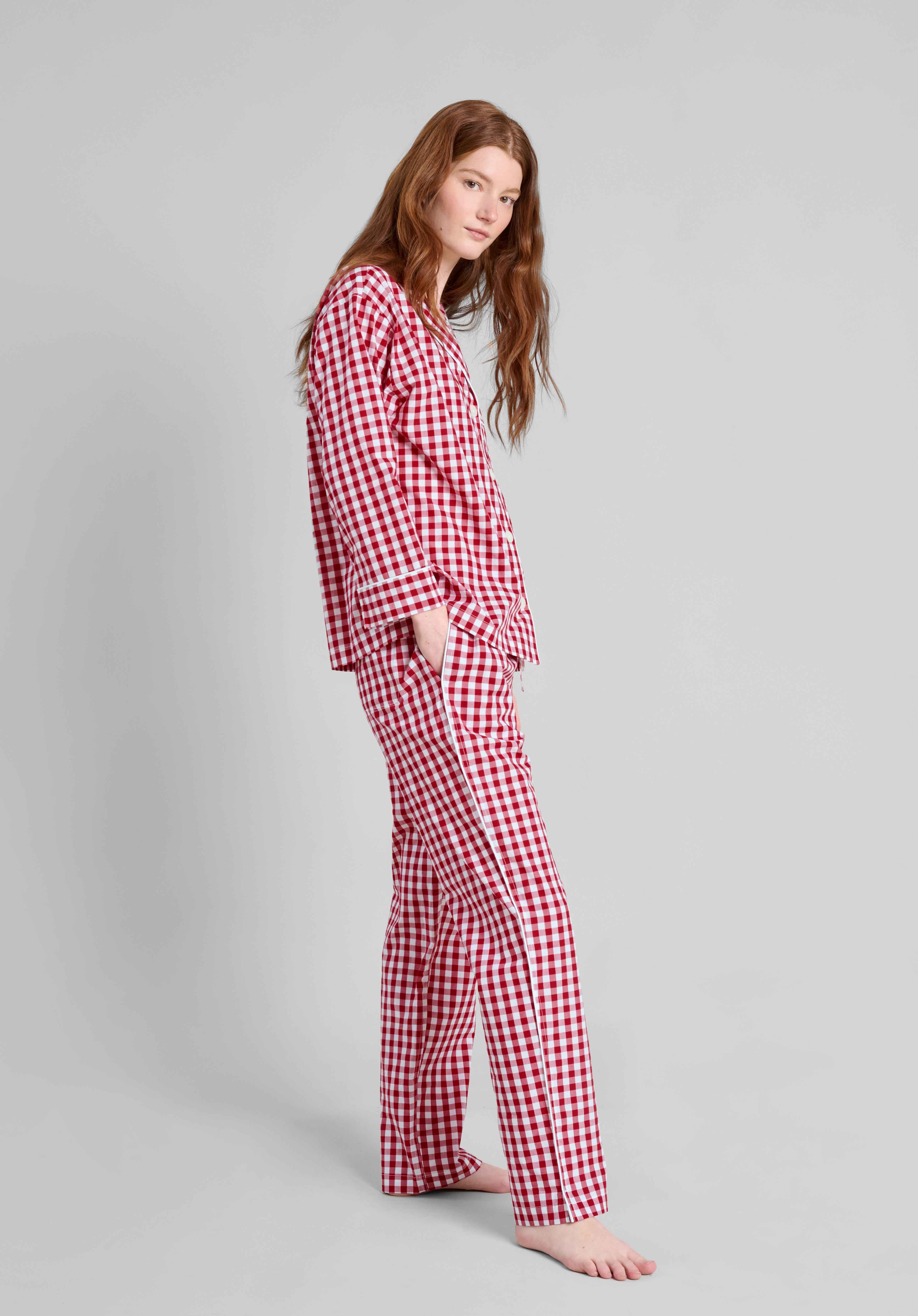 Red gingham pajamas sale