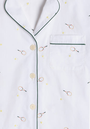 Marina Pajama Set in Tennis Embroidery