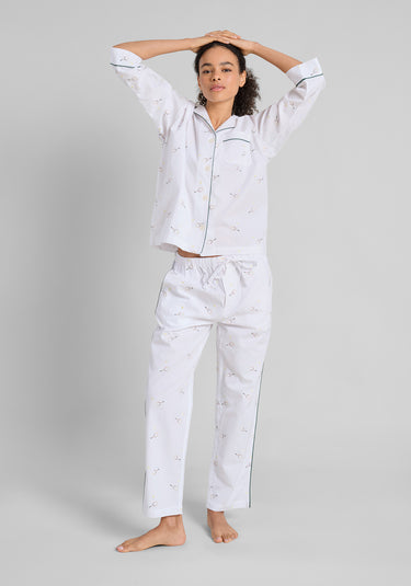 Marina Pajama Set in Tennis Embroidery