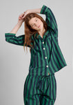 Marina Pajama Set in Green Cabana Stripe