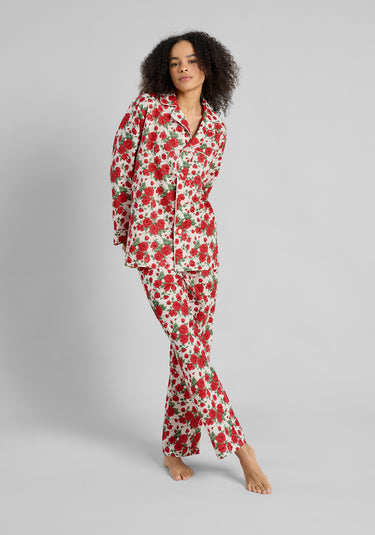 Margaret Linen Pajama Set in Liberty Carline Roses