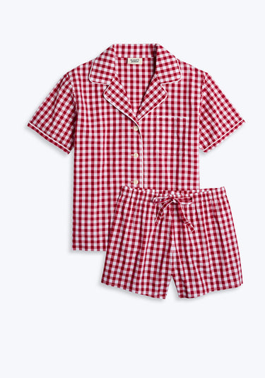 Corita Pajama Set in Large Red Gingham