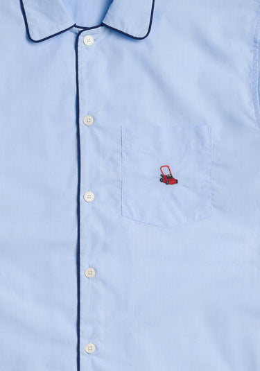 Collector's Edition Henry Pajama Set in Hand-Embroidered Push Mower