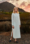 Georgia Kaftan in Linen-Cotton Baker Stripe