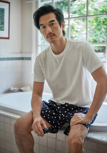 Gus Boxer in Navy Polka Dot