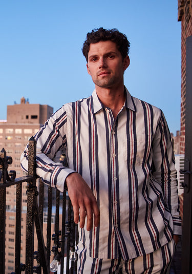 Henry Pajama Set in Nautical Regimental Stripe