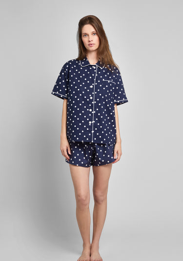 Corita Set in Navy Polka Dot