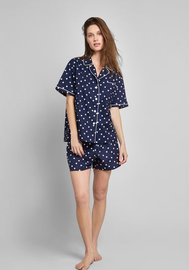 Corita Set in Navy Polka Dot