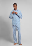 Henry Pajama Set in Green & Blue Multistripe