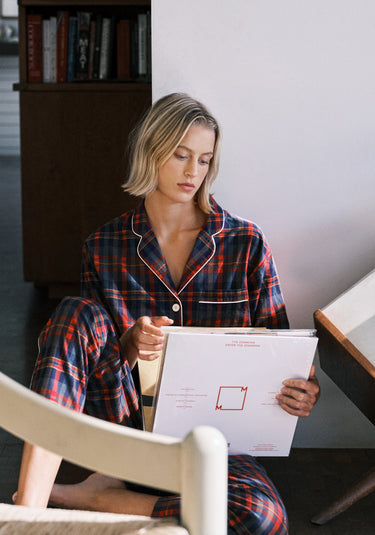 Marina Pajama Set in Berry Plaid Flannel