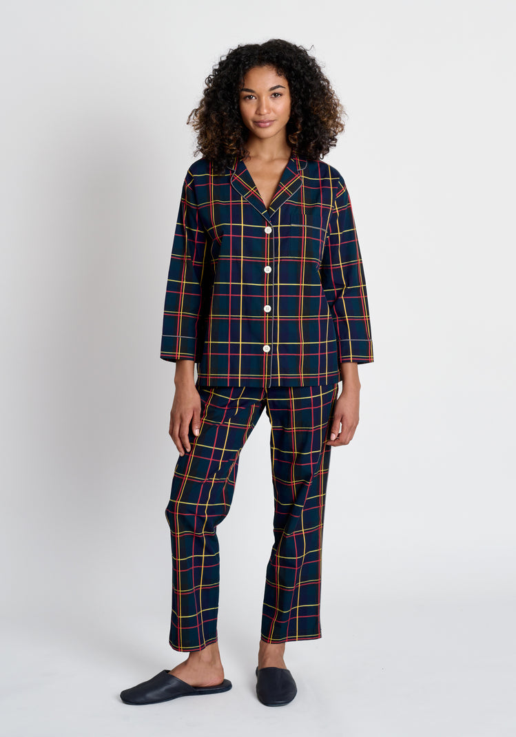 SLEEPY JONES  Marina Pajama Set in Sateen Holiday Plaid – Sleepy Jones
