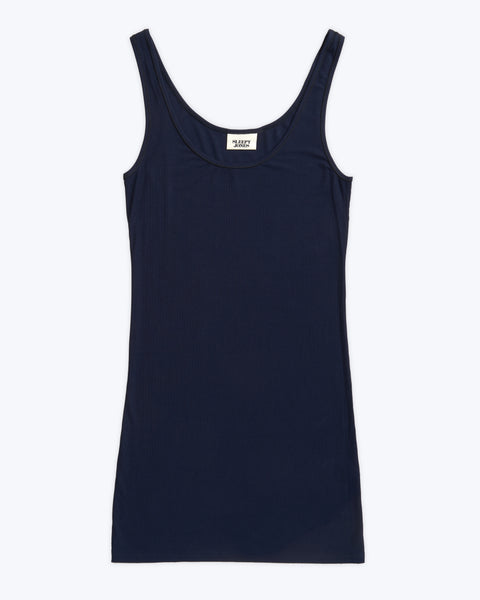 SLEEPY JONES | Rib Tank Dress in Navy Navy / S SLEEPY JONES | Rib Tank Dress in Navy Navy / S