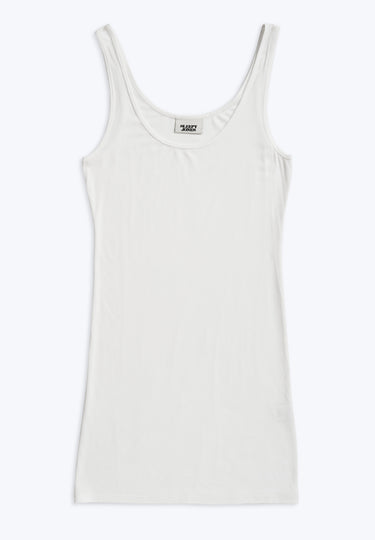 Rib Tank Dress in White