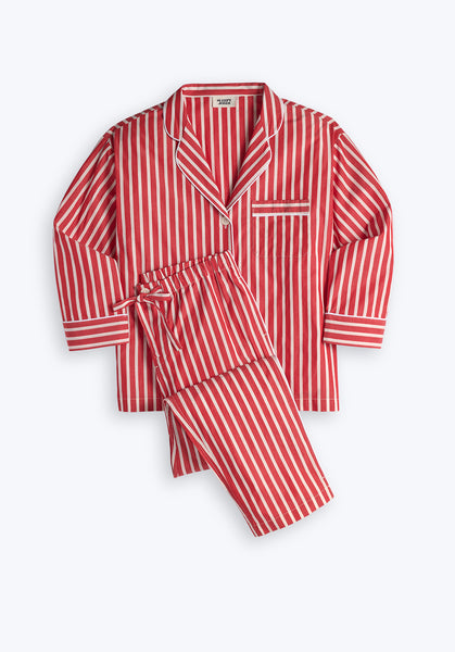 [teket] / ☆ 24FW Pajama Stripe Sweater / Red Leveret Two Piece Cotton Pajamas Striped Red and Gray 18-24