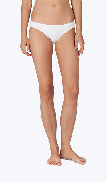 SLEEPY JONES | Goldin Bikini in White Cotton/Modal / XS-
