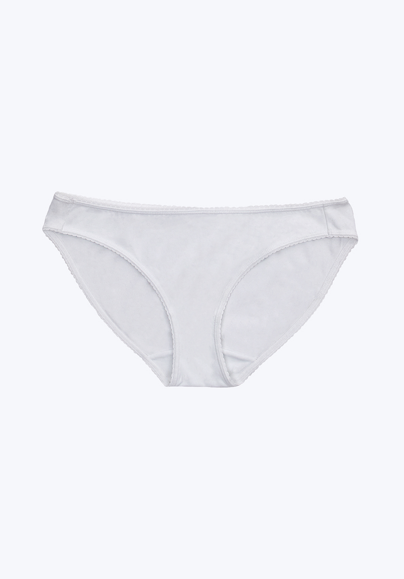 SLEEPY JONES | Goldin Bikini in White Cotton/Modal / XS-White Cotton/Modal