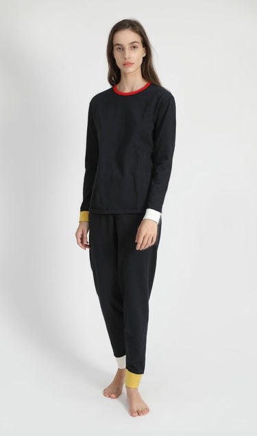 SLEEPY JONES | The Helen Lounge Set in Midnight Navy Colorblock