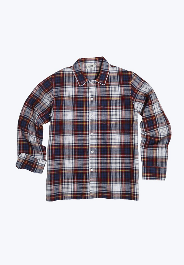 SLEEPY JONES | Henry Pajama Shirt in Plaid Linen - [product-type]