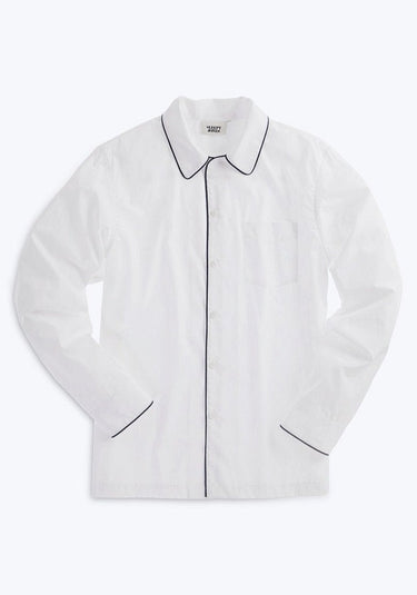 SLEEPY JONES | Henry Pajama Shirt in White End on End - [product-type]