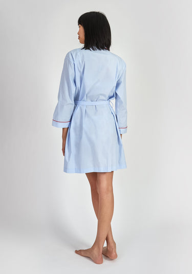 SLEEPY JONES | Isa Short Robe End on End BlueSLEEPY JONES | Isa Short Robe End on End Blue