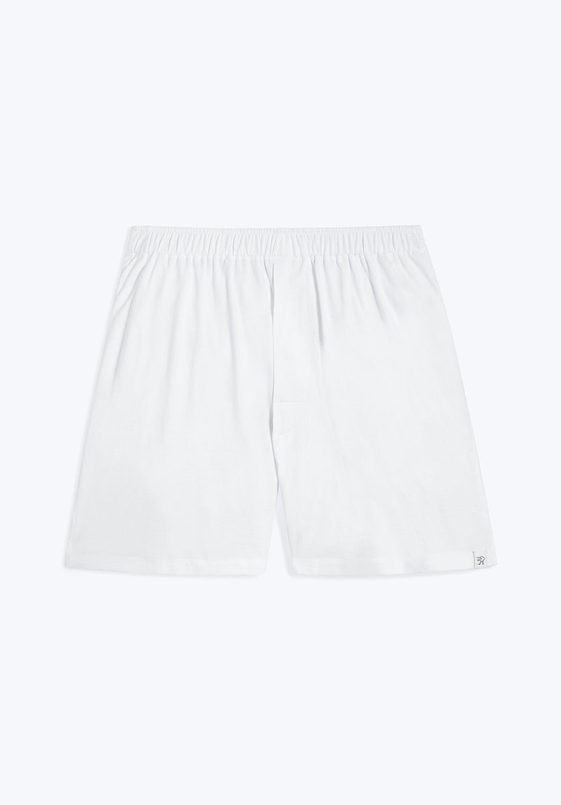 SLEEPY JONES | Gus Boxer White Solid Jersey