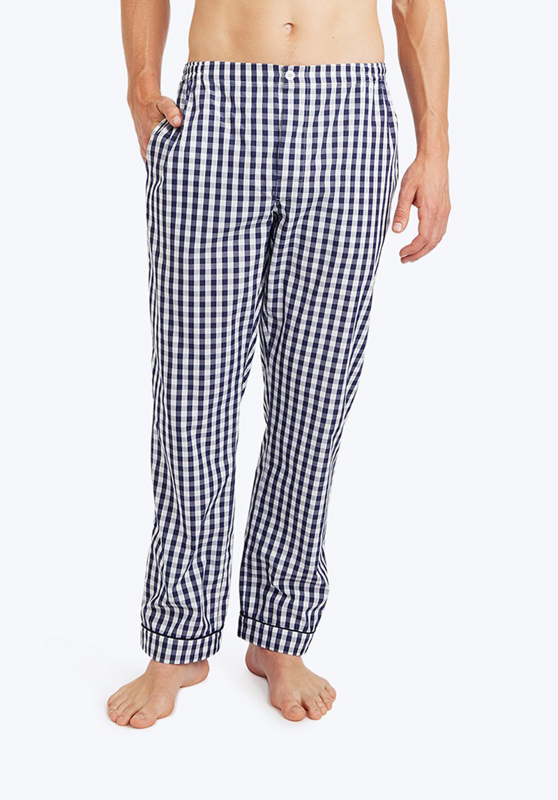 SLEEPY JONES | Marcel Pajama Pant in Large Navy Gingham - [product-type]