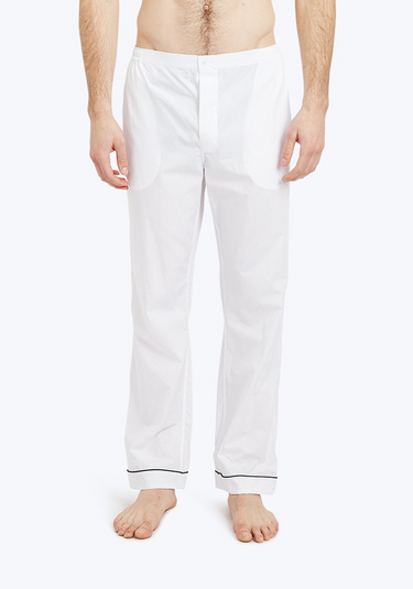 SLEEPY JONES | Marcel Pajama Pant in White End on End - [product-type]