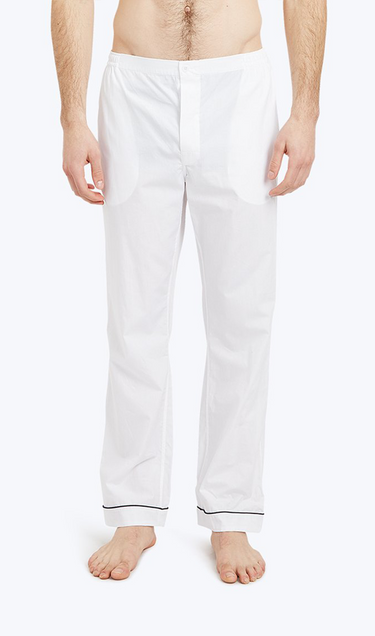 SLEEPY JONES | Marcel Pajama Pant in White End on End - [product-type]