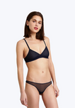 SLEEPY JONES | Mariko Thong in Navy Swiss Dot Mesh / XS-