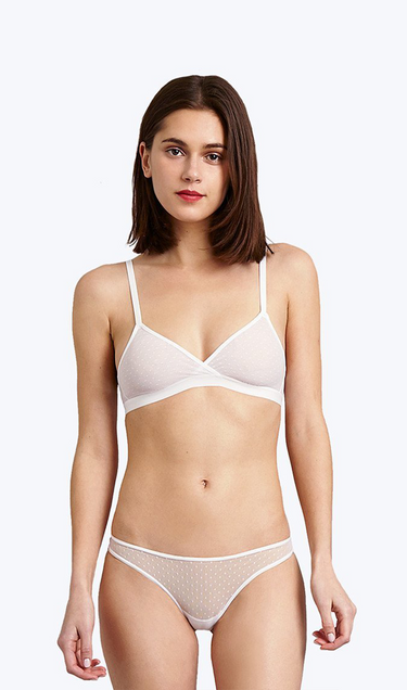 SLEEPY JONES | Mariko Thong in White Swiss Dot Mesh / XS-