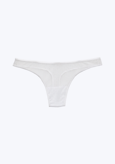SLEEPY JONES | Mariko Thong in White Swiss Dot Mesh / XS-White Swiss Dot Mesh