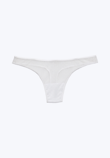 SLEEPY JONES | Mariko Thong in White Swiss Dot Mesh / XS-White Swiss Dot Mesh