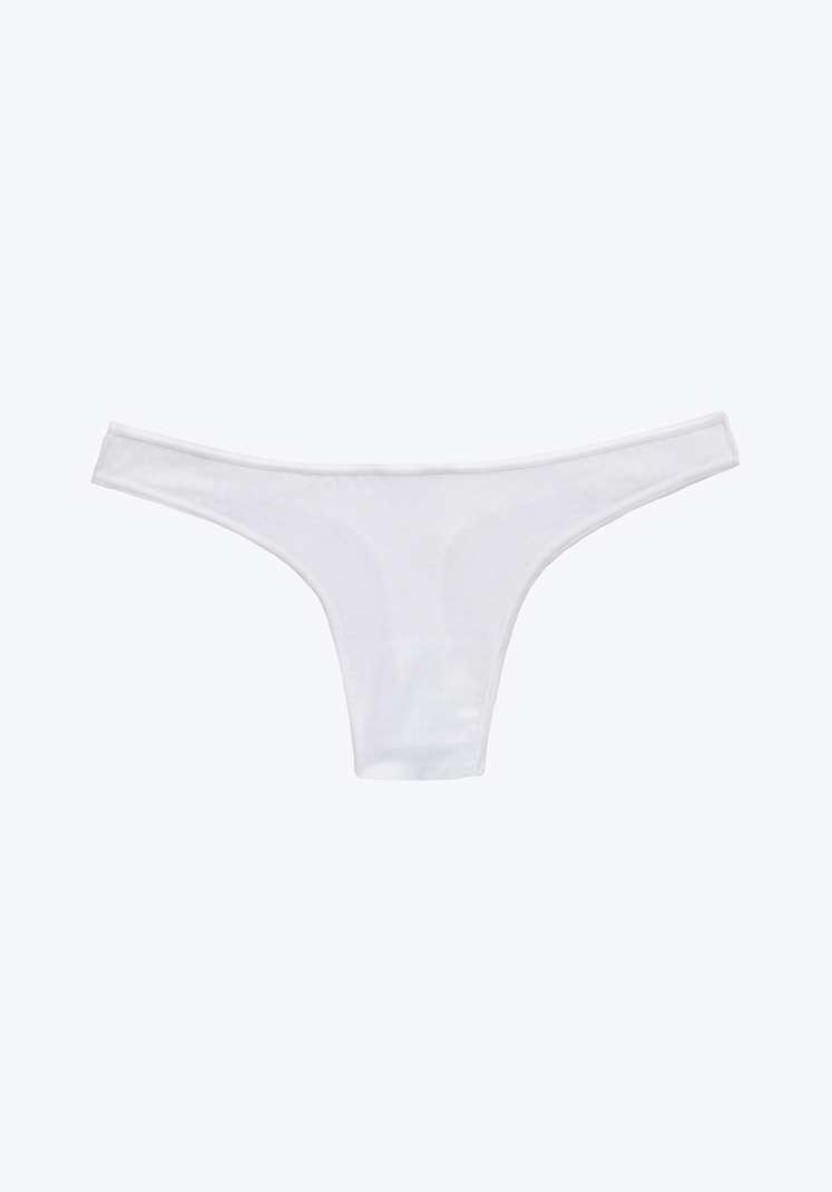 SLEEPY JONES | Mariko Thong in White Cotton/Modal / XS-White Cotton/Modal