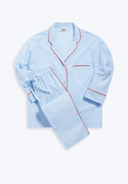 SLEEPY JONES | Marina Pajama Set in Blue End on End Sleepy Jones SLEEPY JONES | Marina Pajama Set in Blue End on End Sleepy Jones