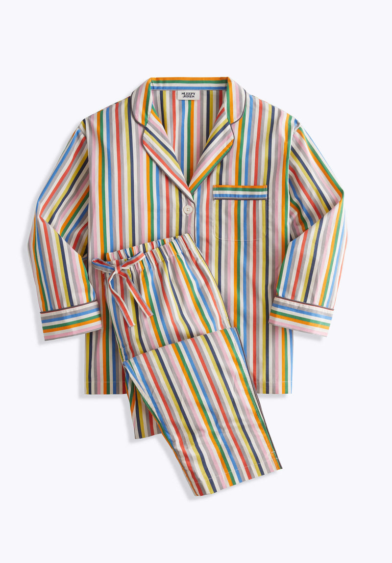 SLEEPY JONES | Marina Pajama Set in Colorwheel Stripe - Women's Pajama Sets