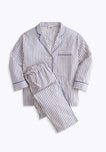 SLEEPY JONES | Marina Pajama Set in Cream, Blue & Red Dual Stripe - Women's Pajama Sets